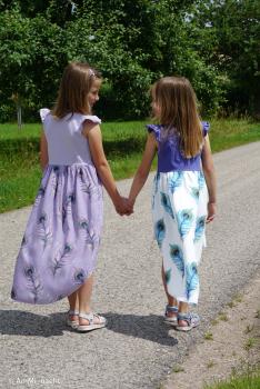 Preview: Viskose Feathers Blau/Grün auf Weiß von Christiane Zielinski by Swafing